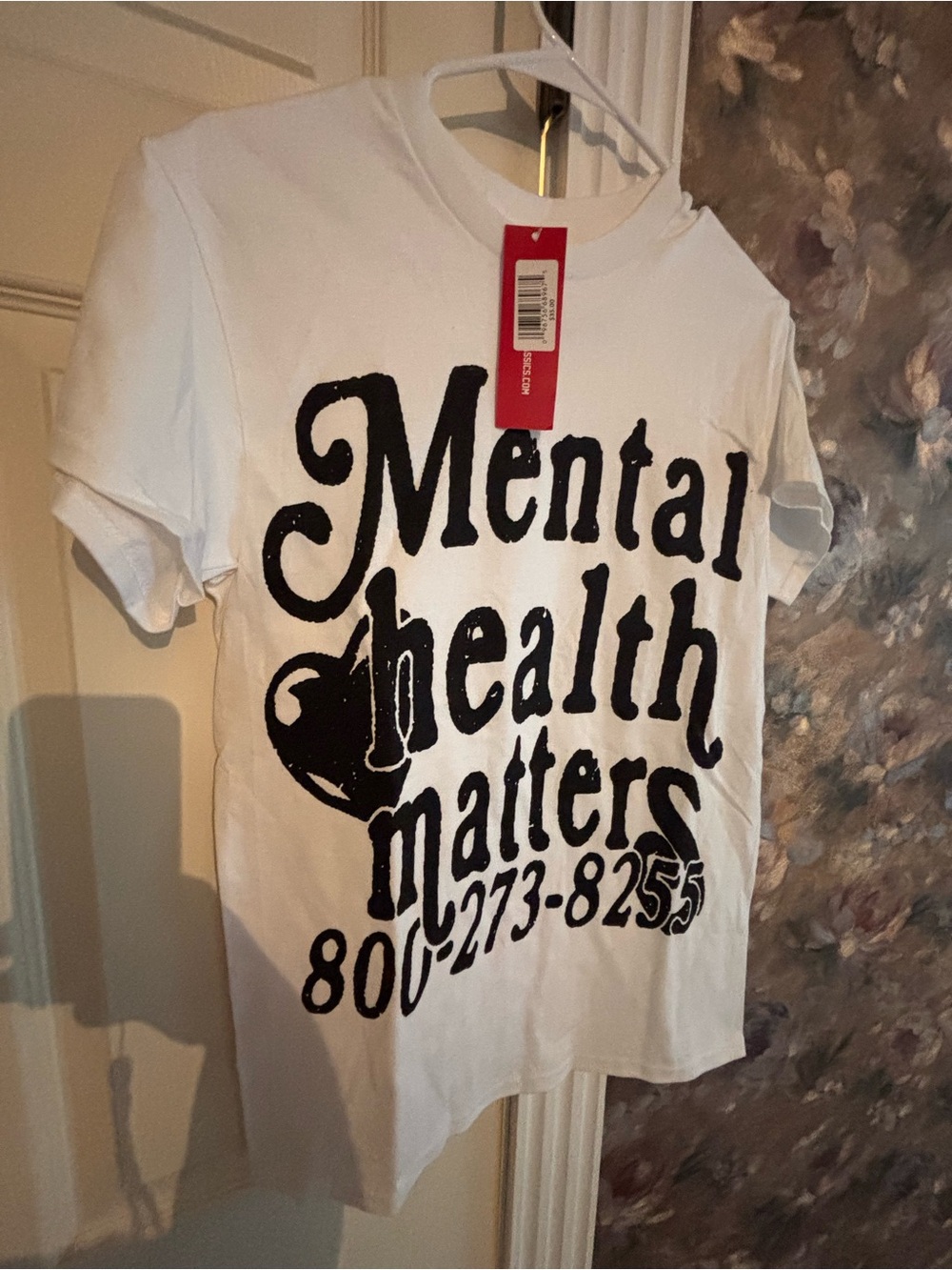 White "Mental Health Matters" Graphic Short Sleeve Tee